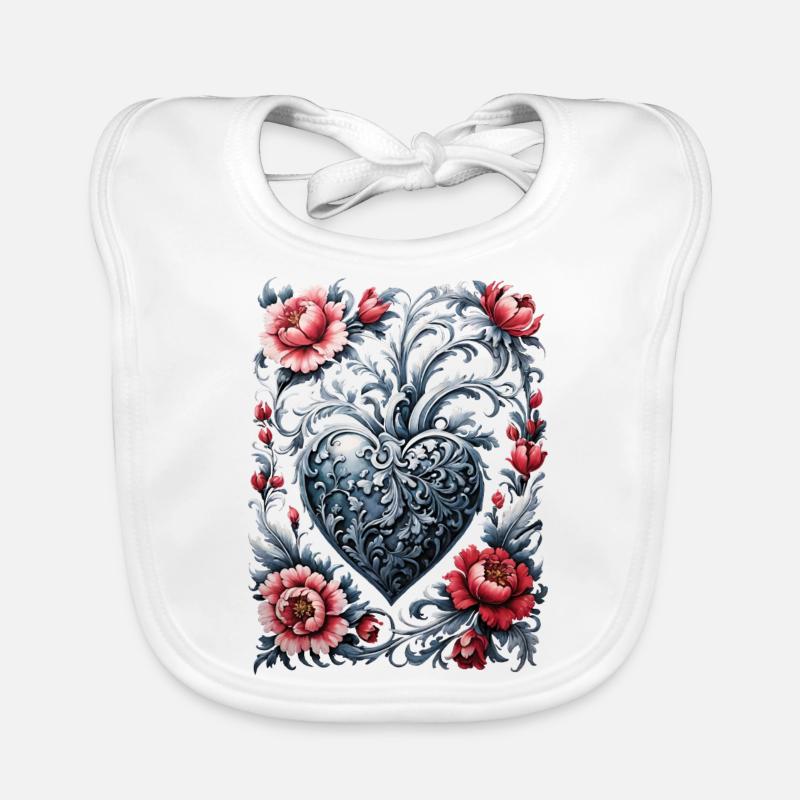 Herz Barock Baby Bio-Lätzchen
