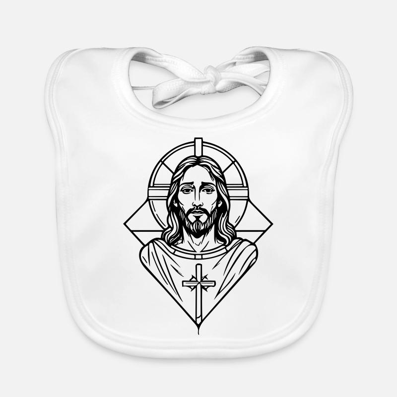 Jesus - Baby Bio-Lätzchen - Weiß