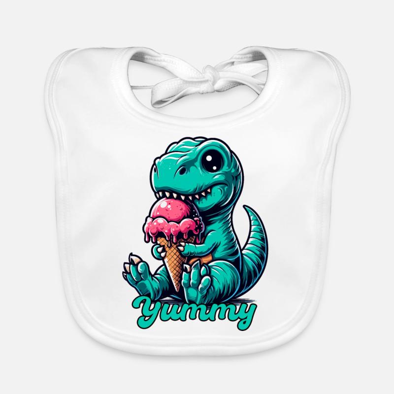 Mignon T-Rex avec dinosaure de glace cadeau Bavoir bio Bébé