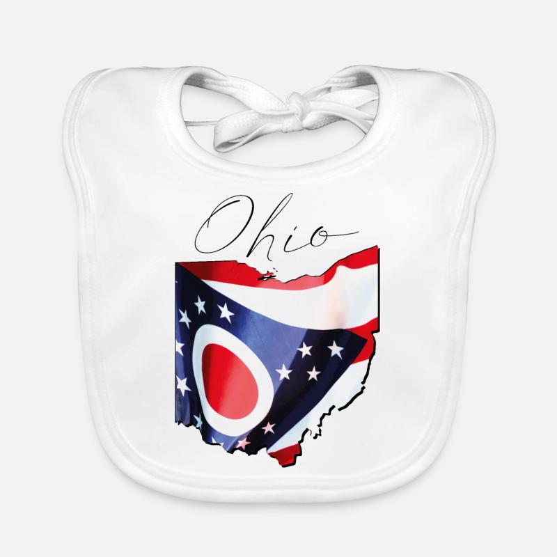 Ohio (United States) | Real Flag | Flag Map Script Organic Baby Bibs