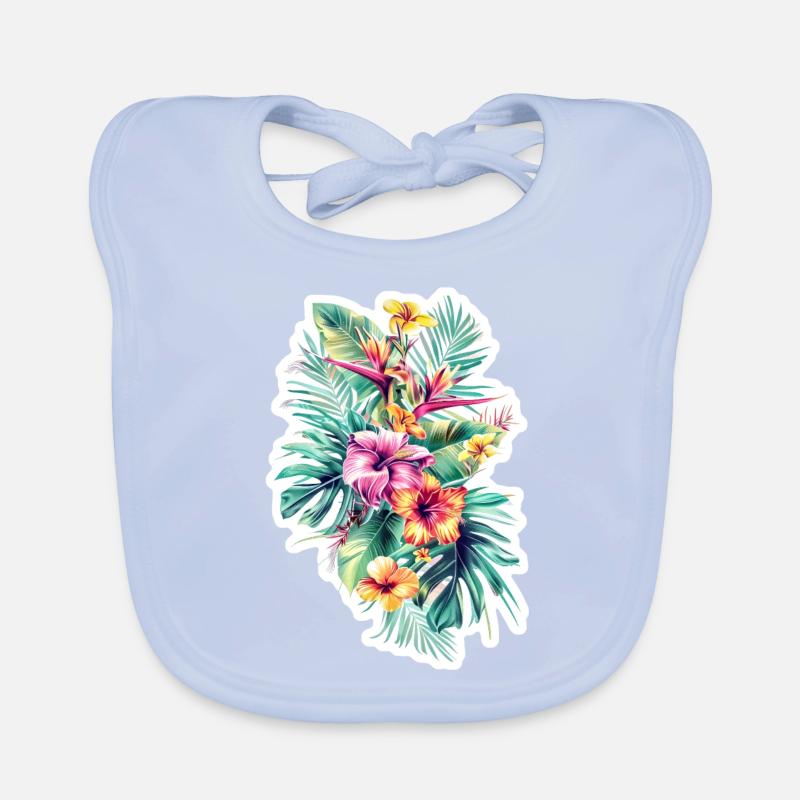 Design floral d’Hawaï Bavoir bio Bébé