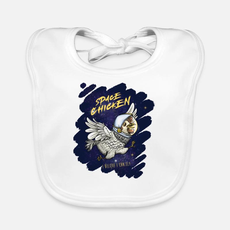 Space Chicken Organic Baby Bibs