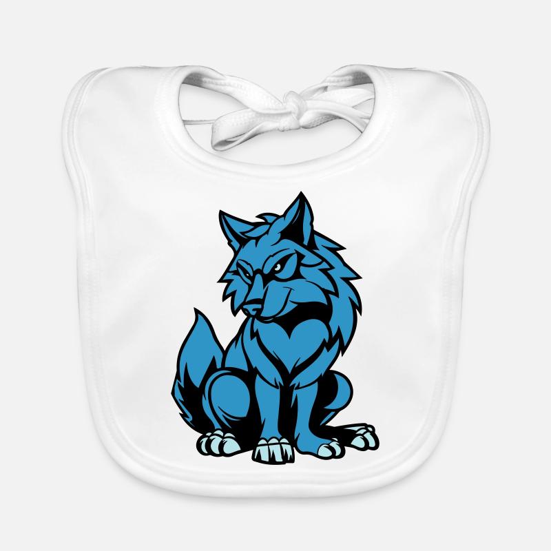Loup Bande Dessinée Animal Bavoir bio Bébé