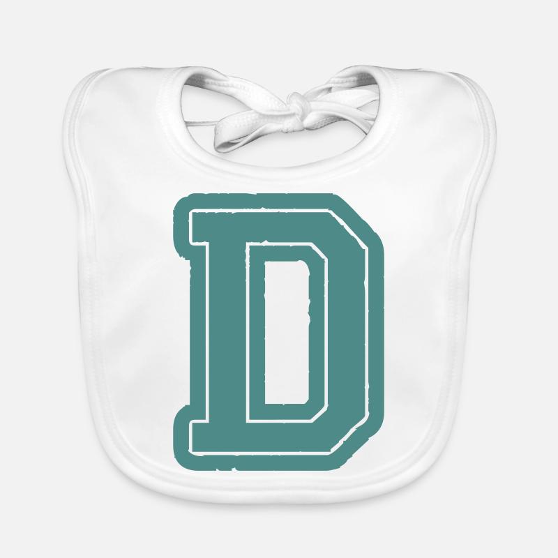 D letter Organic Baby Bibs