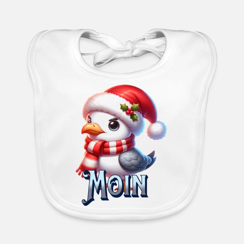 Moin Möwe Weihnachten Baby Bio-Lätzchen