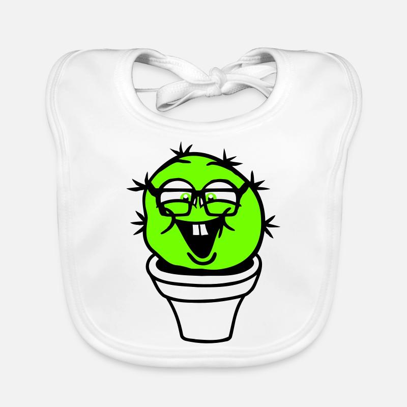 Cactus Nerd Face Prickly Horn-rimmed Glasses Cool Geek Organic Baby Bibs