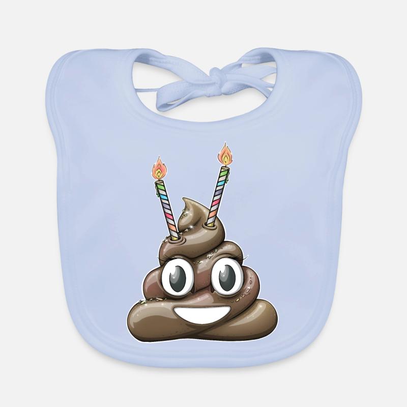 Empilez le caca avec deux bougies Bavoir bio Bébé