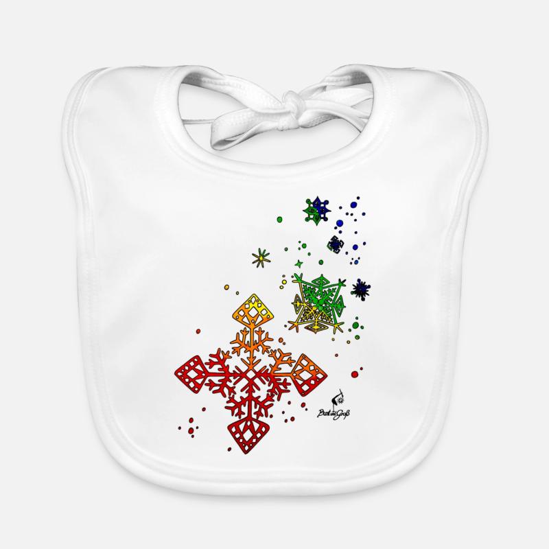 Regenbogenschneeflocken Baby Bio-Lätzchen