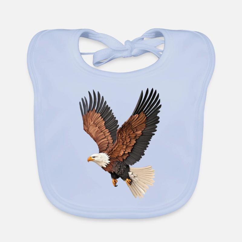 A majestic eagle in flight layered paper effect Organic Baby Bibs
