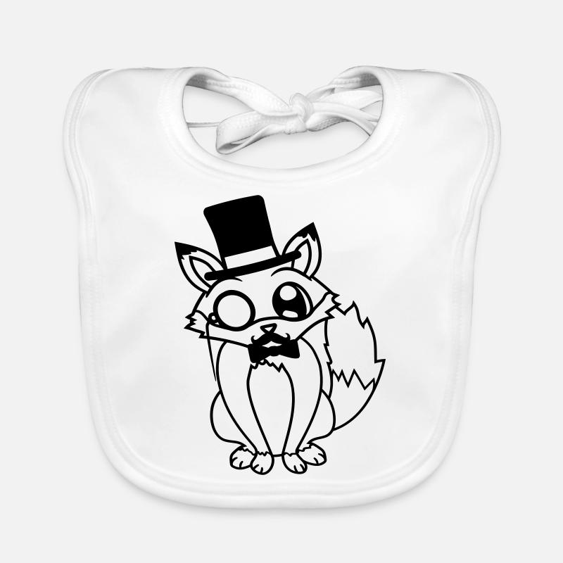 Fuchs Rotfuchs Sir Mr. Zylinder Hut Monokel Brille Baby Bio-Lätzchen