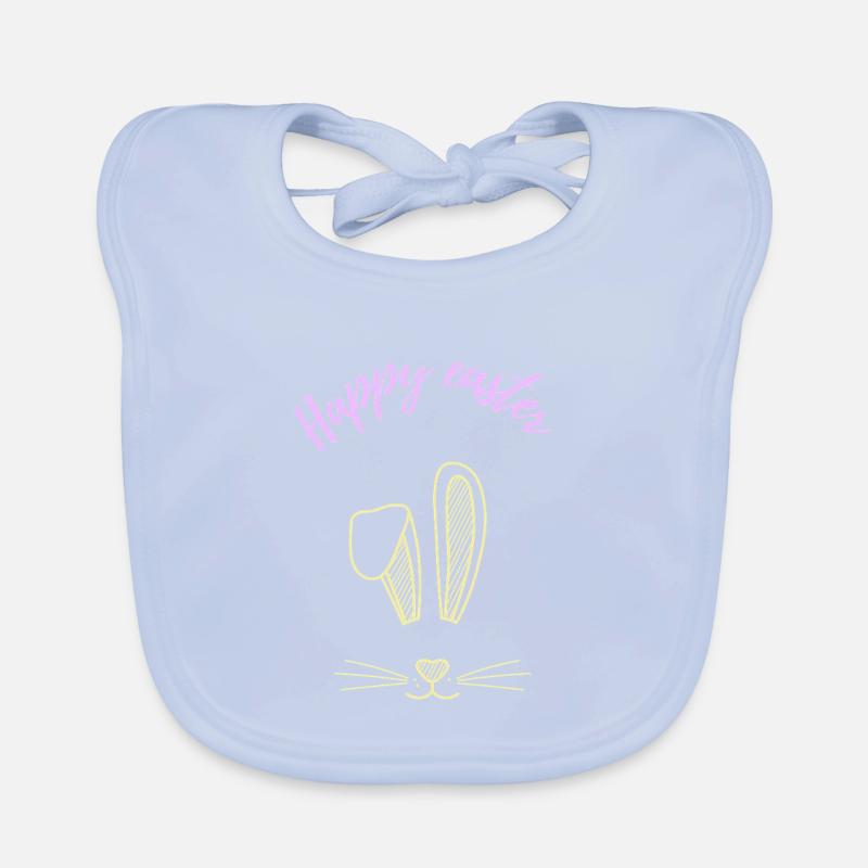Easter Bunny Ears Saying Gift Organic Baby Bibs