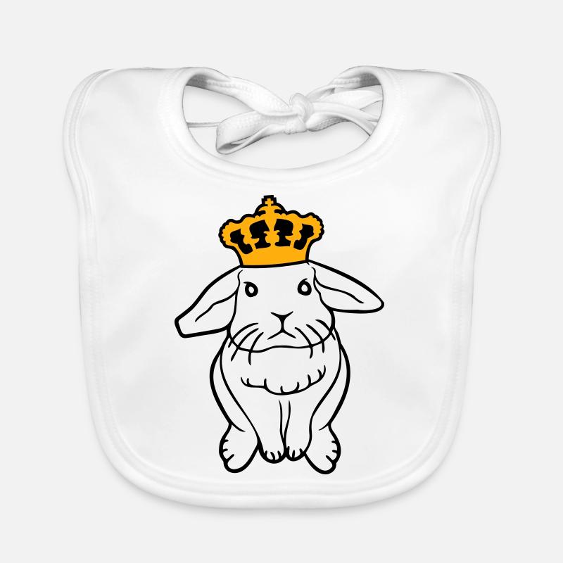 Royal Bunny Crown King Queen Prince Princess Organic Baby Bibs