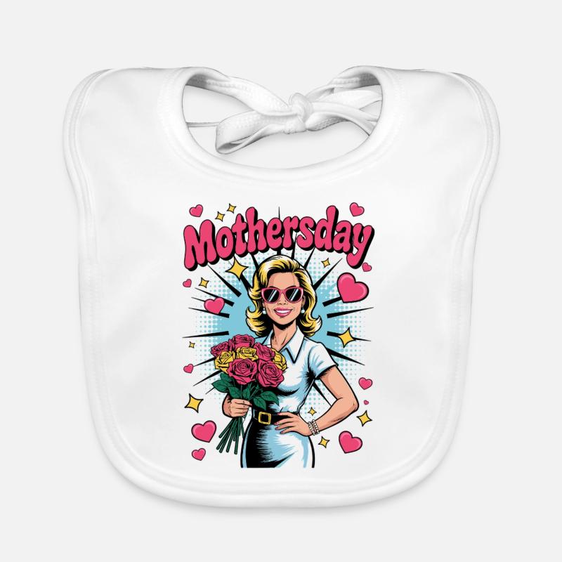 Supermom – Popart Muttertagsmotiv Baby Bio-Lätzchen