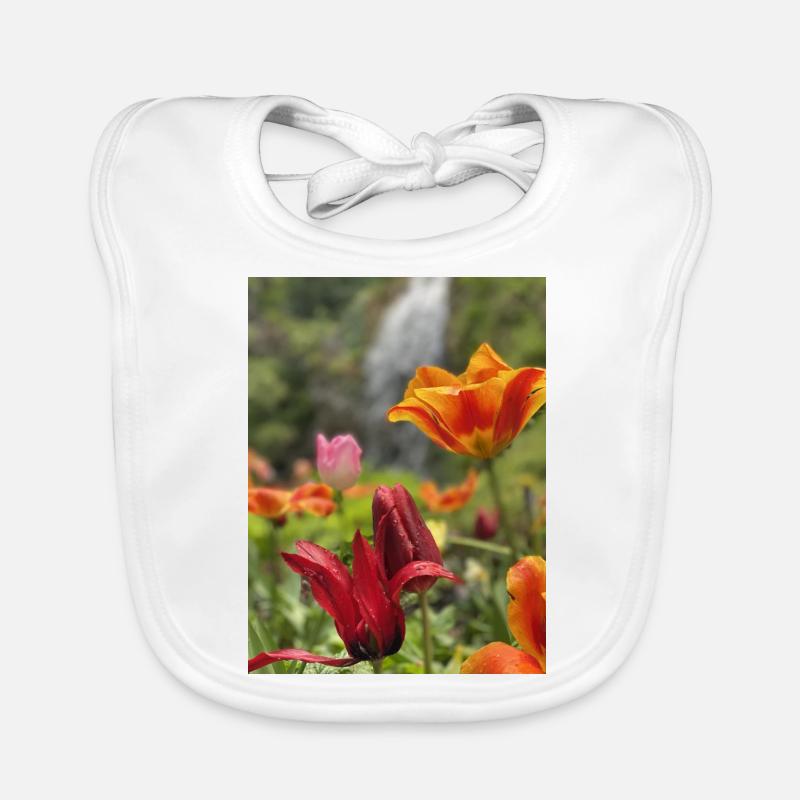 Tulpen bunt Baby Bio-Lätzchen