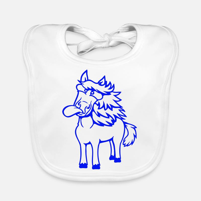 cheval fou langue sortant drôle idiot Bavoir bio Bébé