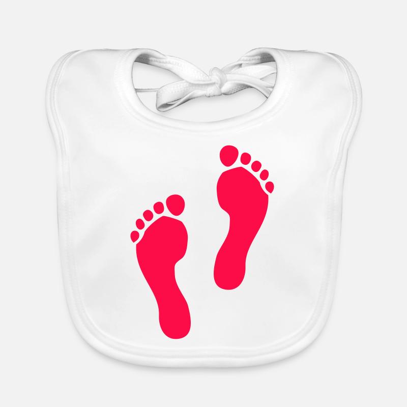 Empreintes de Pas - Bavoir bio Bébé - blanc