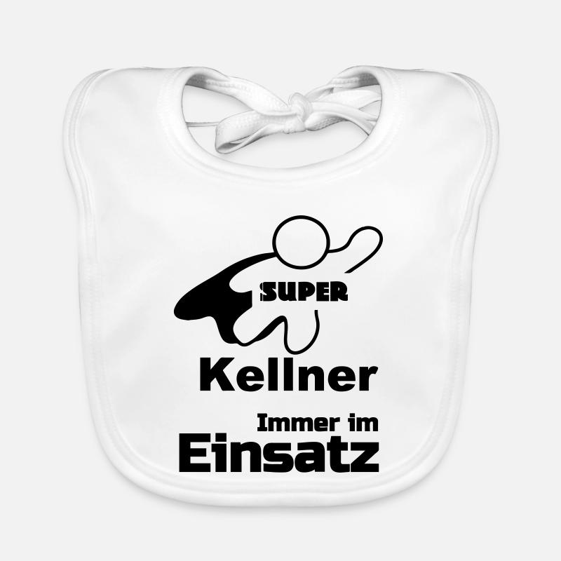 Super Kellner Geschenk - Baby Bio-Lätzchen - Weiß