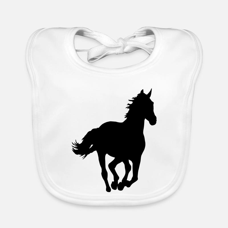 Un cheval - Bavoir bio Bébé - blanc