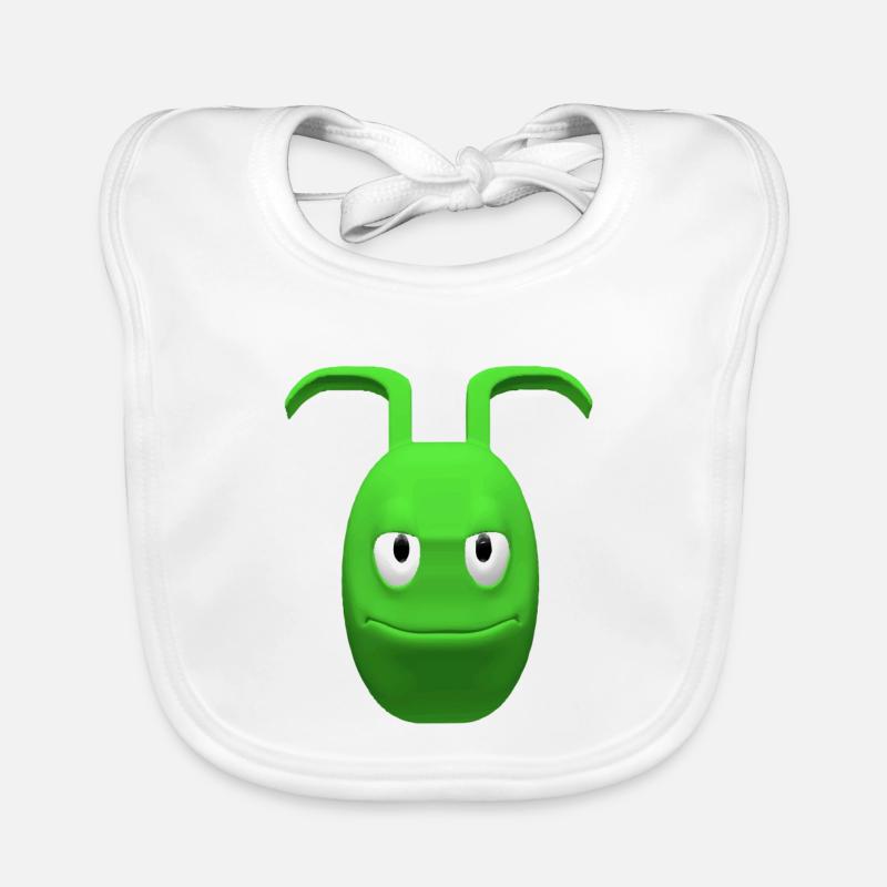 Alien vert joyeux avec des antennes Bavoir bio Bébé