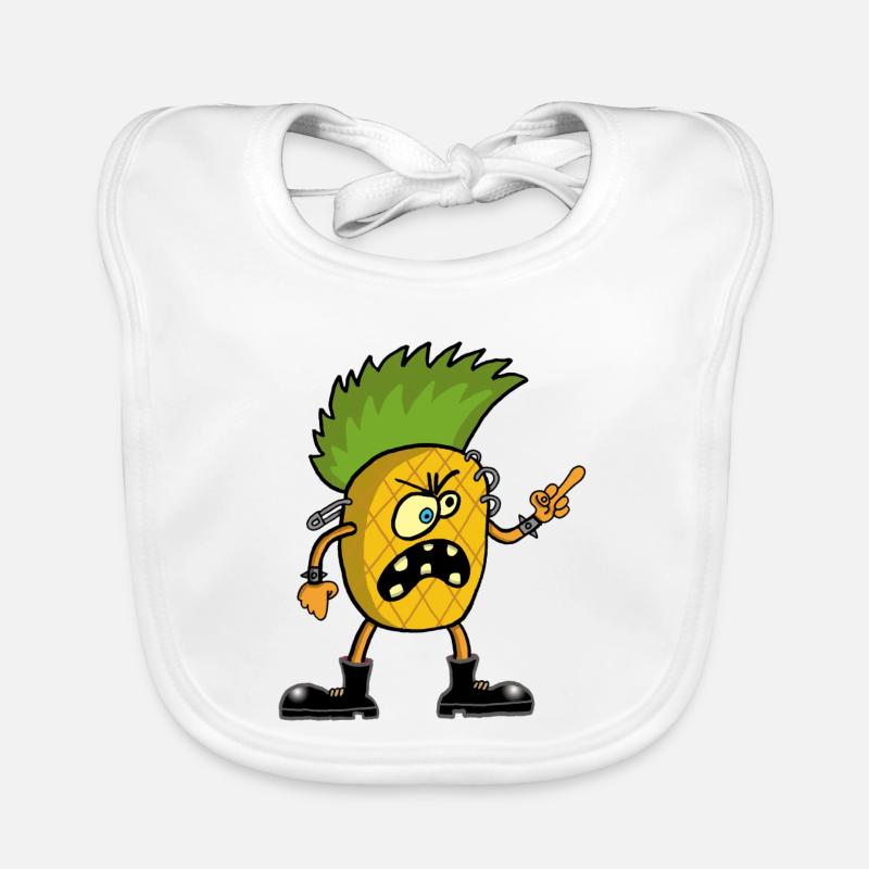 Ananas anarchiste - Bavoir bio Bébé - blanc