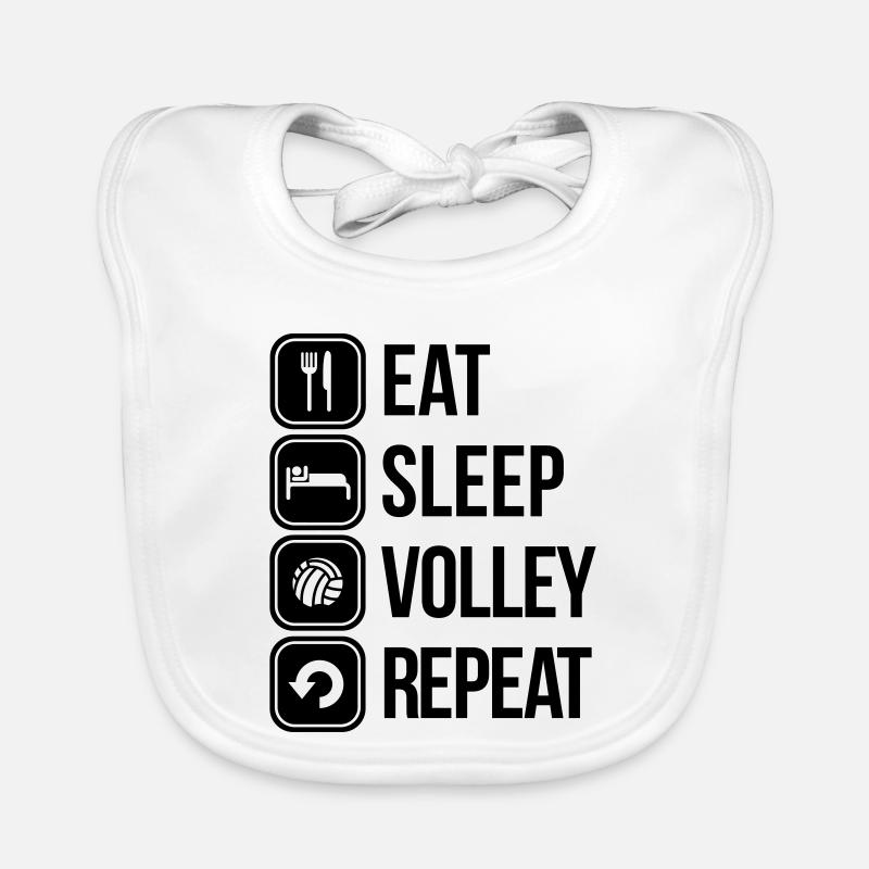 eat sleep volley repeat Organic Baby Bibs