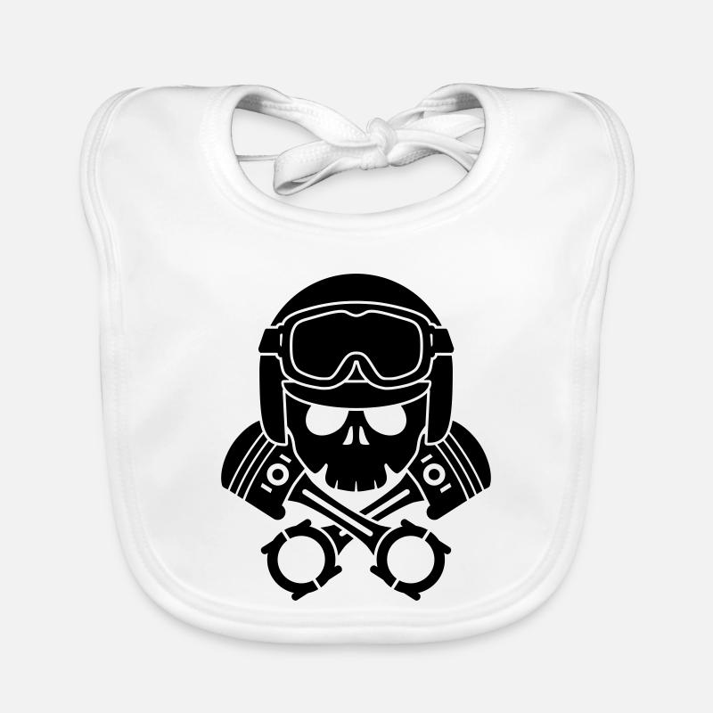 kolben schädel helm Baby Bio-Lätzchen