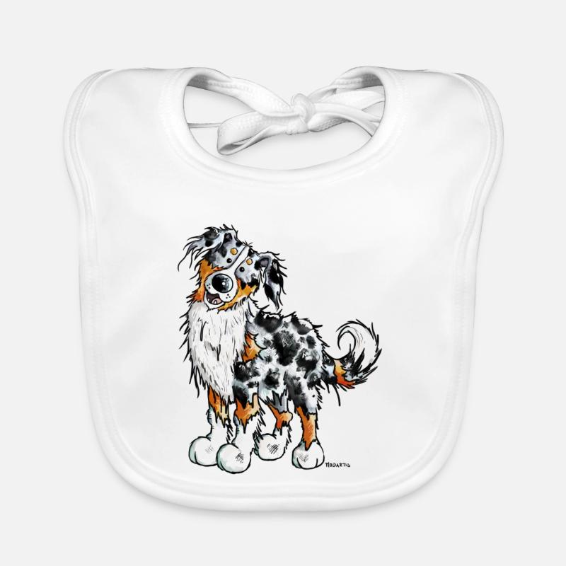 Funny Australian Shepherd Organic Baby Bibs