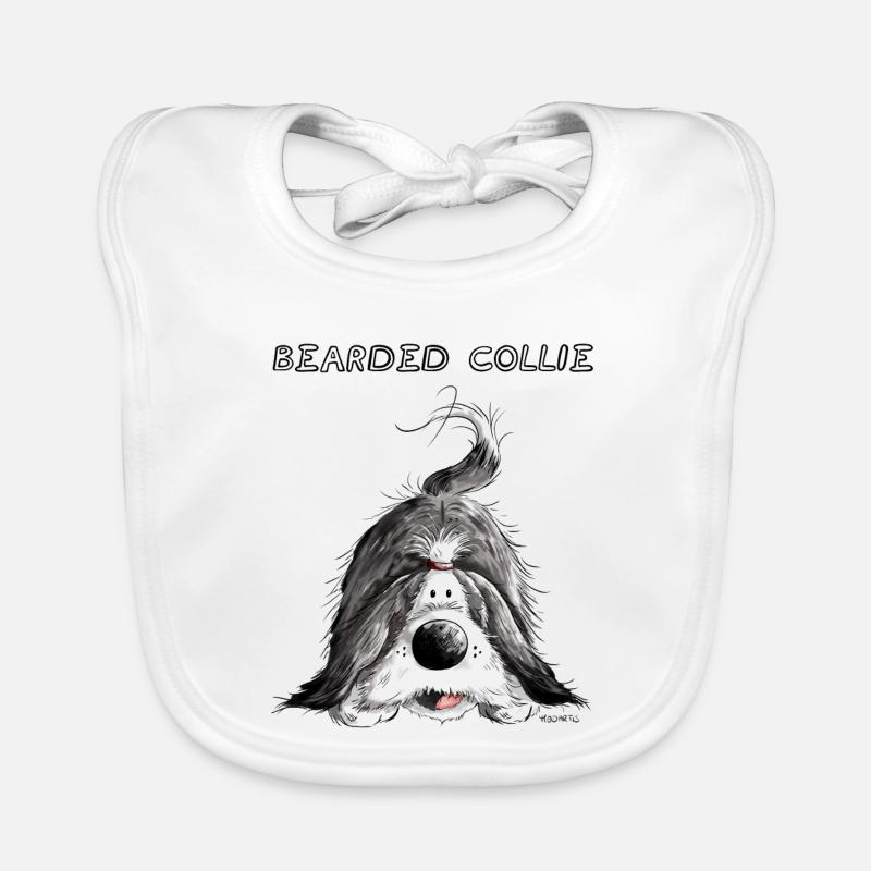 Playing Bearded Collie Organic Baby Bibs