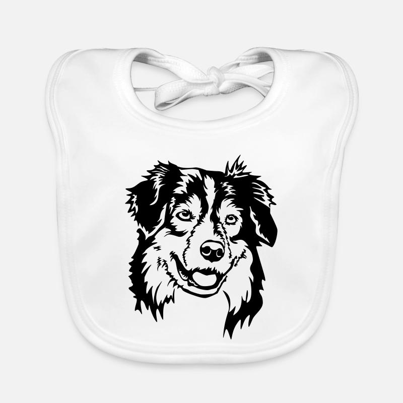 Australian Shepherd Kopf Baby Bio-Lätzchen