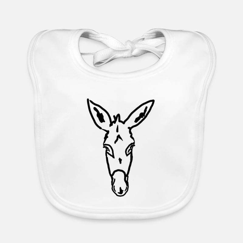 Esel Âne Donkey - Baby Bio-Lätzchen - Weiß