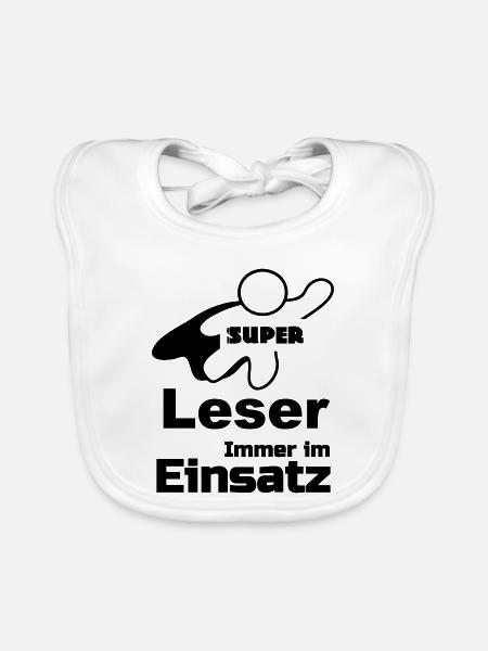Super Leser Geschenk - Baby Bio-Lätzchen - Weiß