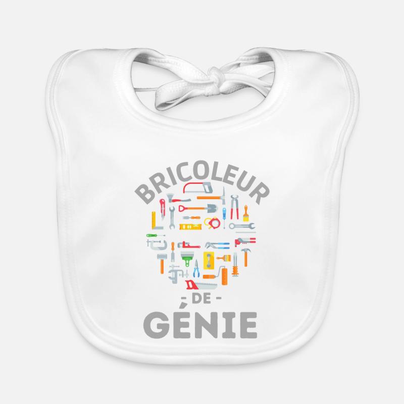 Bricoleur de génie - Bavoir bio Bébé - blanc