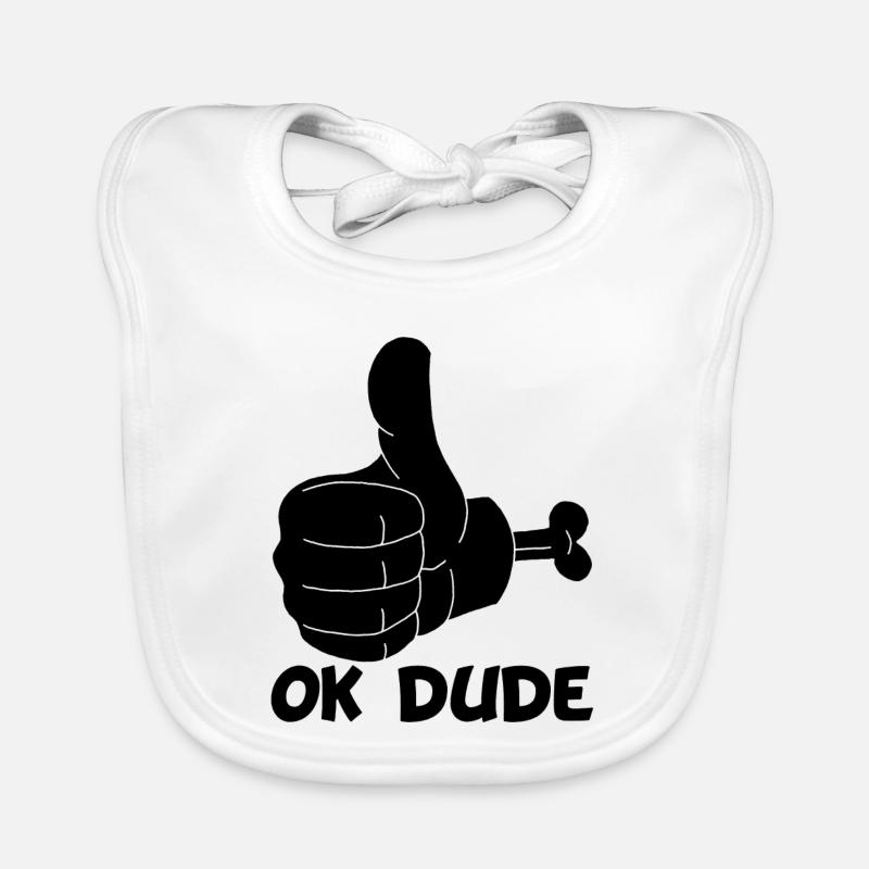 Ok man! (black) Organic Baby Bibs