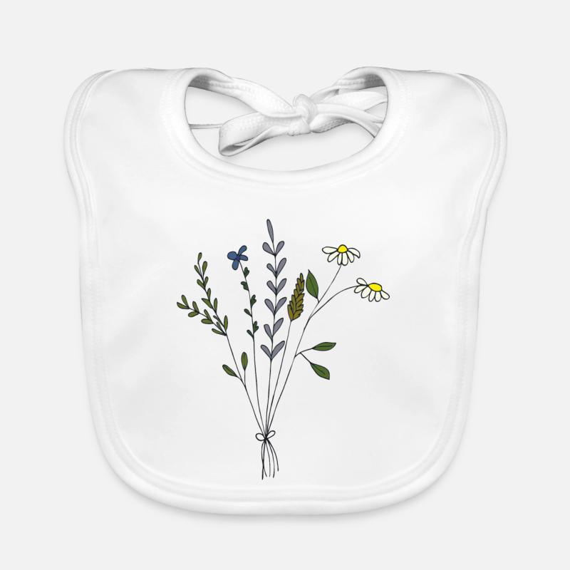 bouquet de prairies fleuries Bavoir bio Bébé