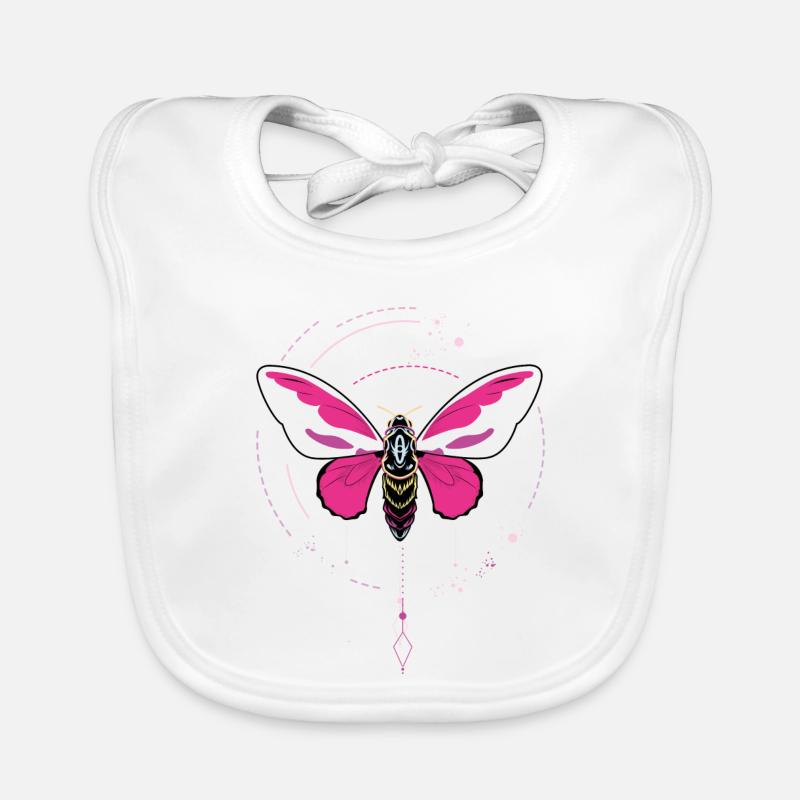 papillon tatouage papillon pendule rose phase de lune Bavoir bio Bébé