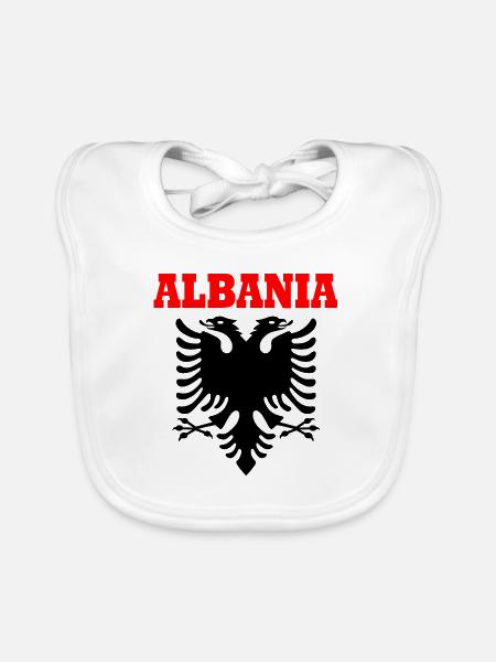 albanie - Bavoir bio Bébé - blanc - Devant