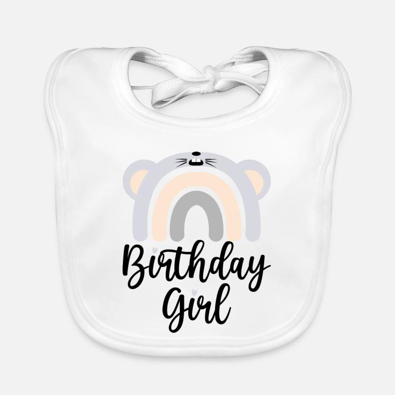 Pastel Rainbow Bear Arch Organic Baby Bibs