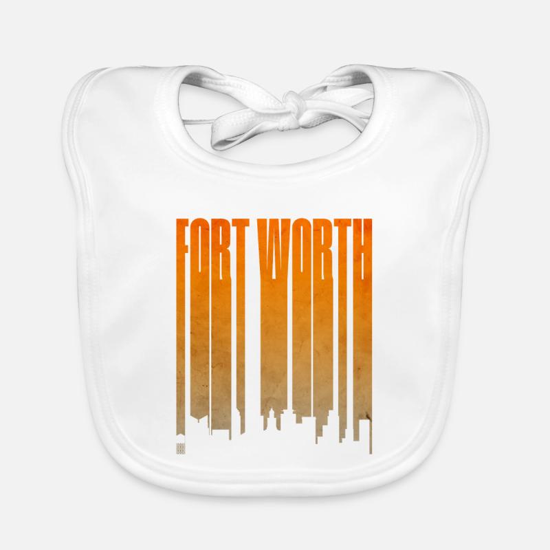 Fort Worth Skyline Gradient Organic Baby Bibs