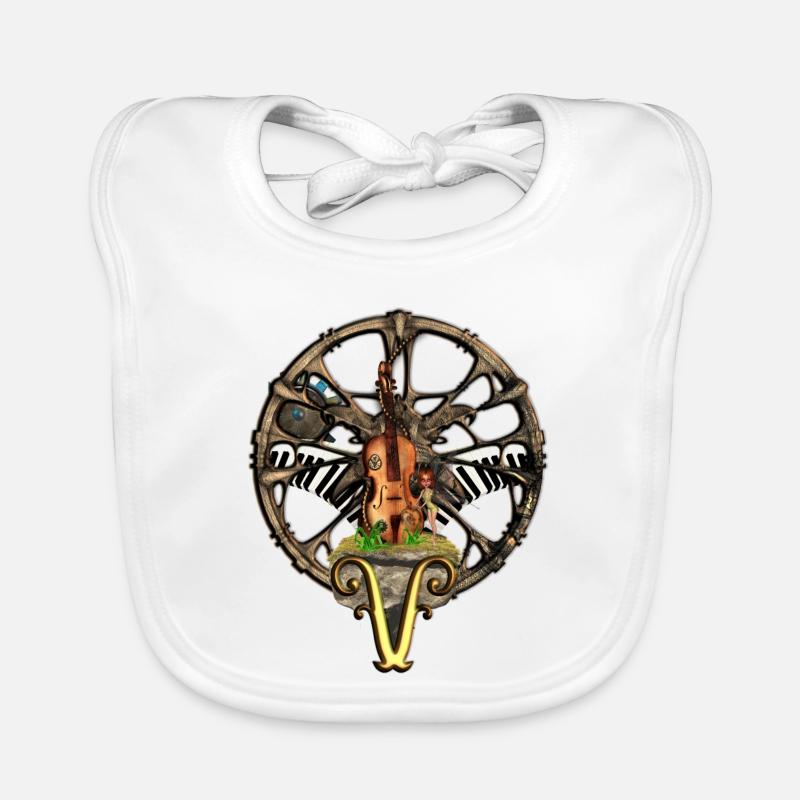 Violon steampunk avec petite fée Bavoir bio Bébé