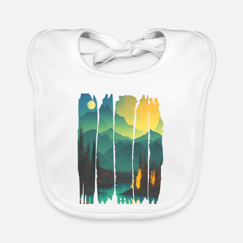 Landscape Campfire Forest Organic Baby Bibs