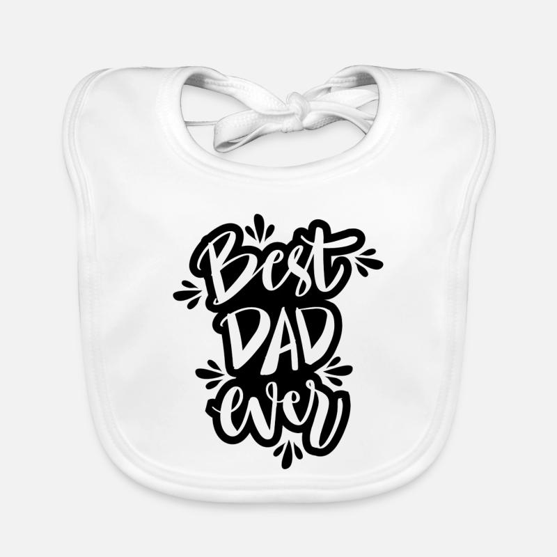 Best dad ever black and white text typography Organic Baby Bibs