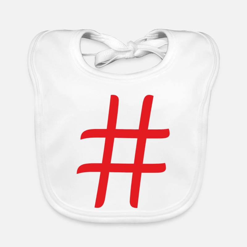 hashtag - Baby Bio-Lätzchen - Weiß