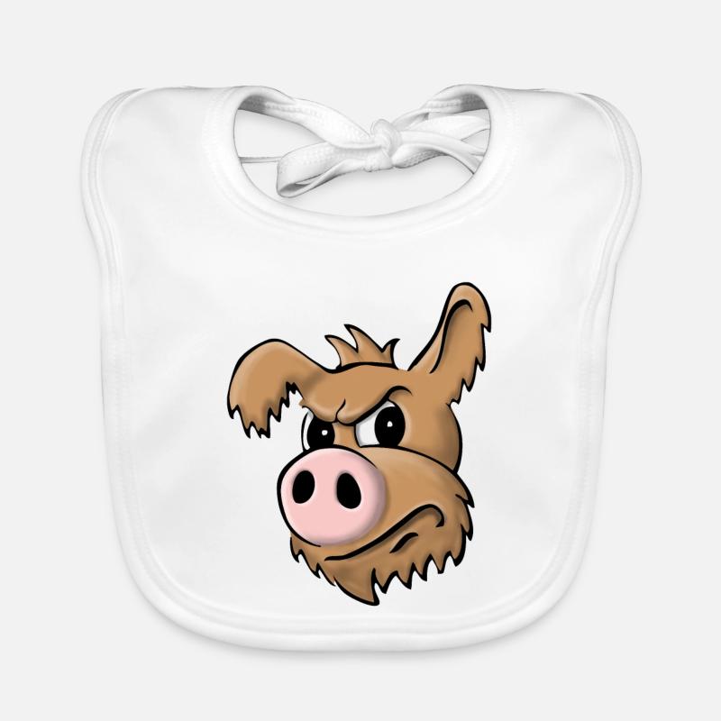 Pig dog skeptical Organic Baby Bibs