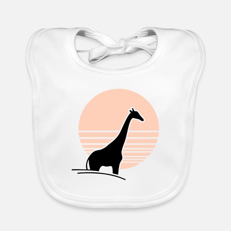 Giraffe vor Sonne - Baby Bio-Lätzchen - Weiß
