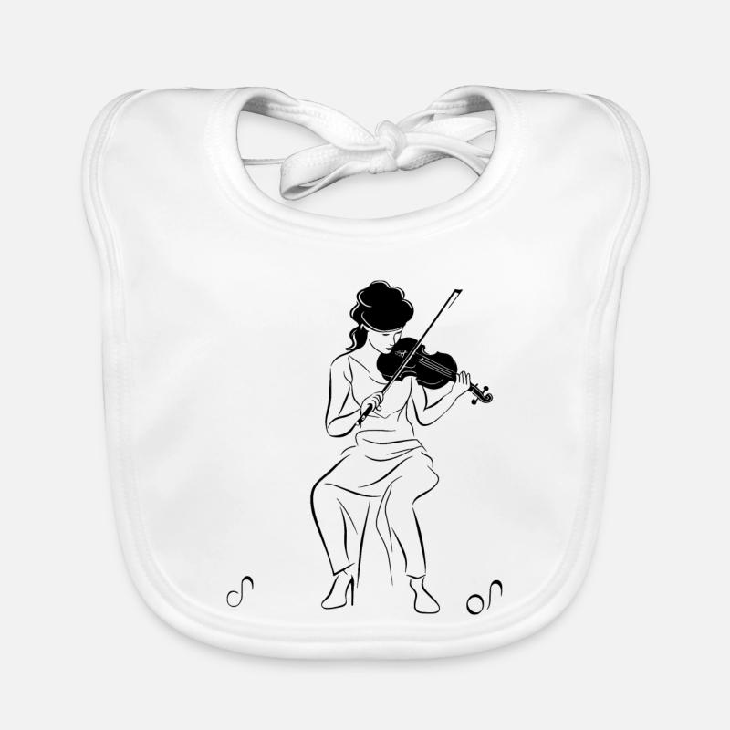 Violinist Sketch Organic Baby Bibs