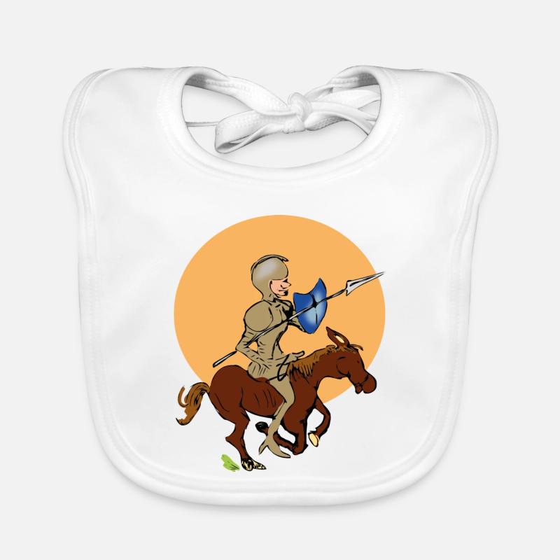 Chevalier à cheval - Bavoir bio Bébé - blanc