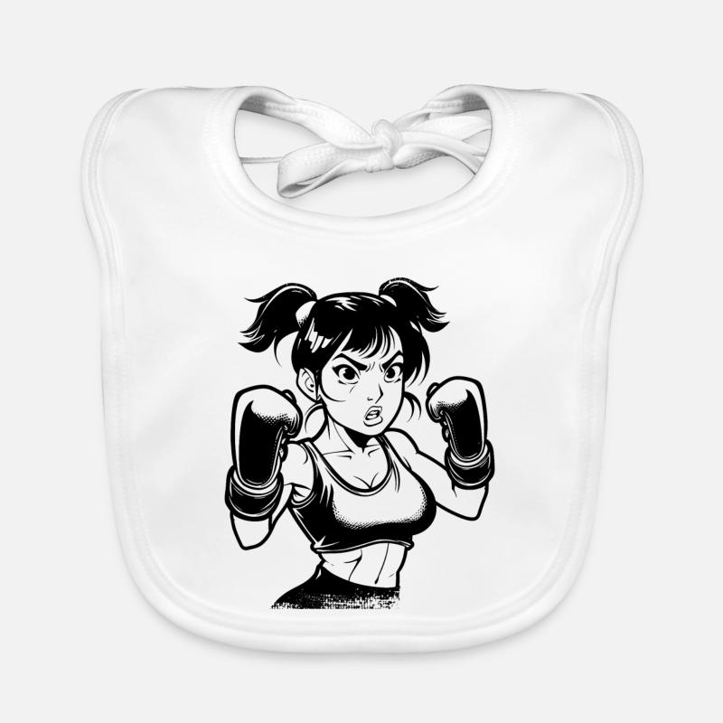 Boxe fille dessin Bavoir bio Bébé