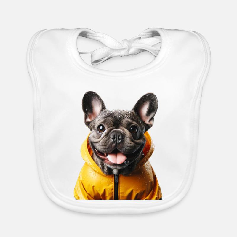 Joyeux bouledogue français en imperméable Bavoir bio Bébé