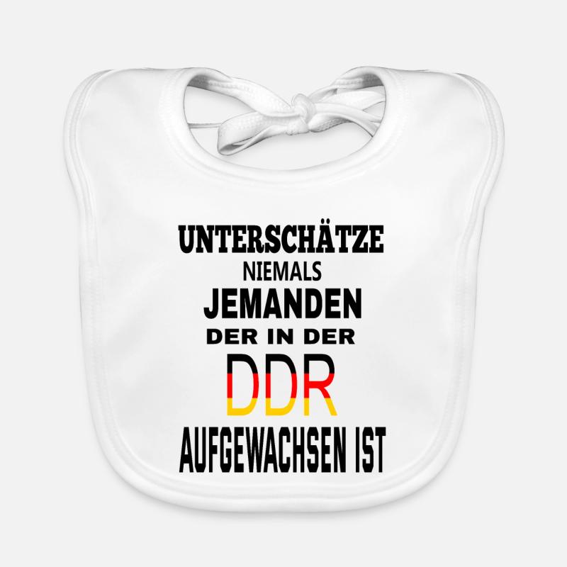 DDR Flag Design auf Kleidung - Baby Bio-Lätzchen - Weiß