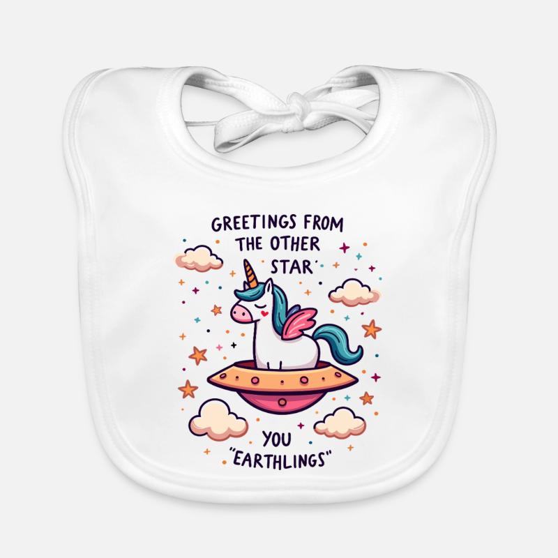 Licorne vue de l’espace Bavoir bio Bébé